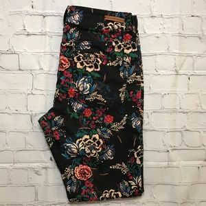 Pilcro and the letterpress Floral Mid rise Skinny jeans